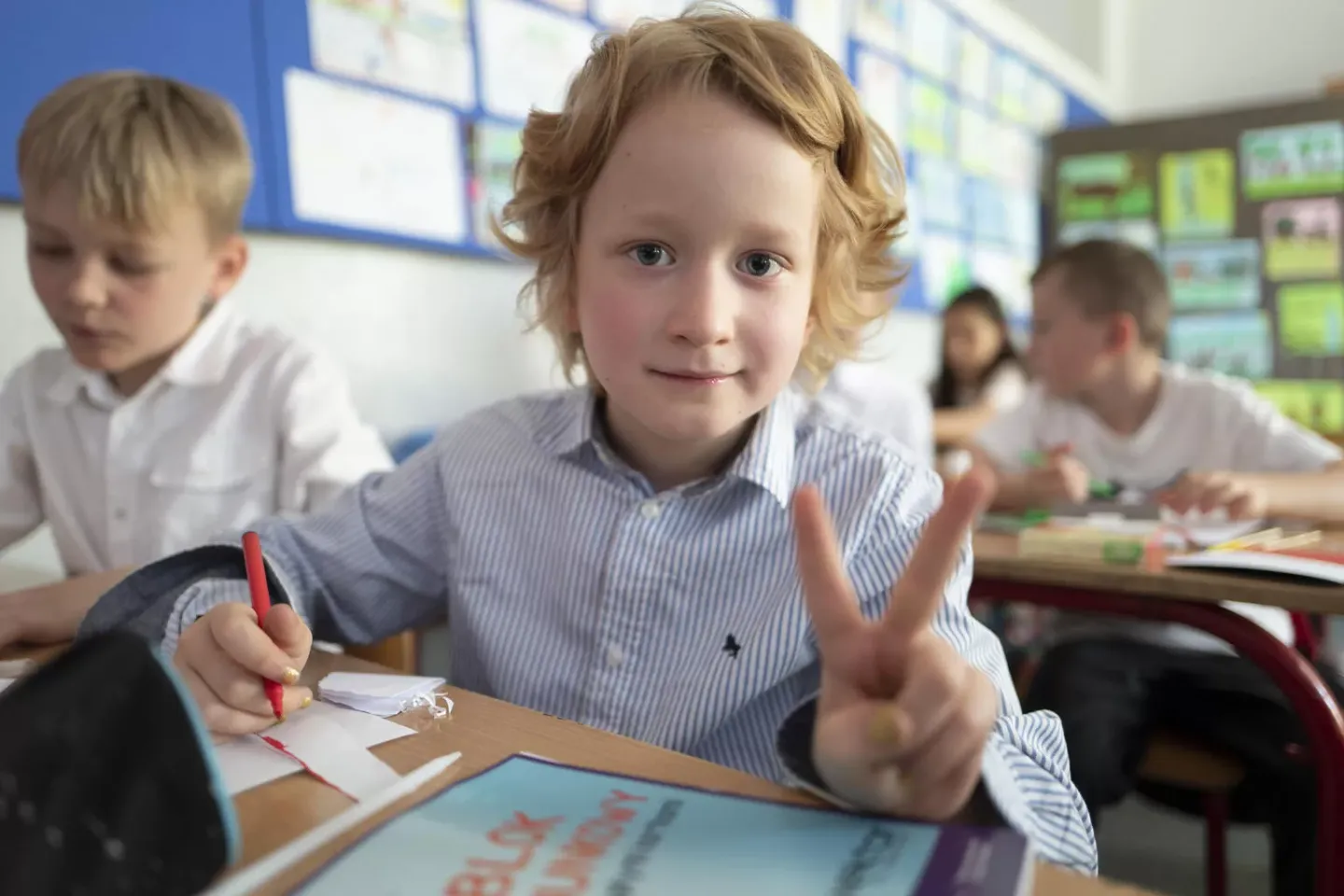 On 3 June 2022 at a UNICEF-supported school in Krakow, Poland, refugee children from Ukraine take part in activities for the last day of classes.